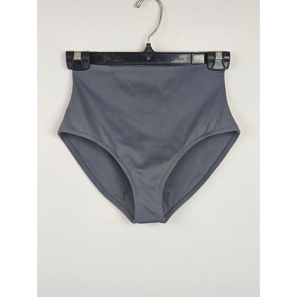 Skims Swim High Waisted Bikini Bottoms Gunmetal Gray XS‎ NWT